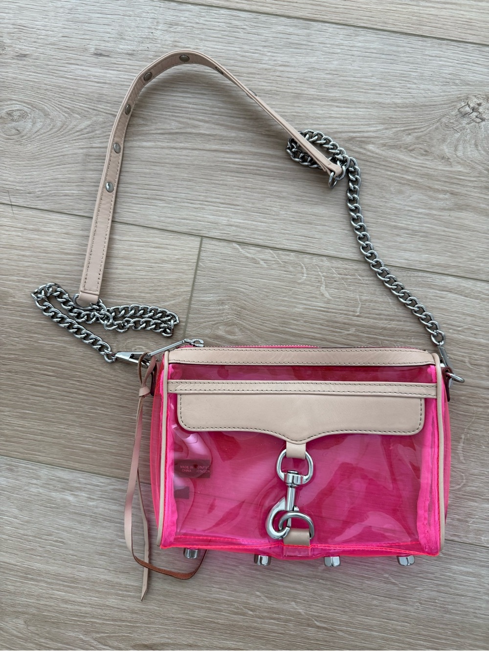 Rebecca Minkoff Mini M.A.C. crossbody bag 
Clear Pink PVC